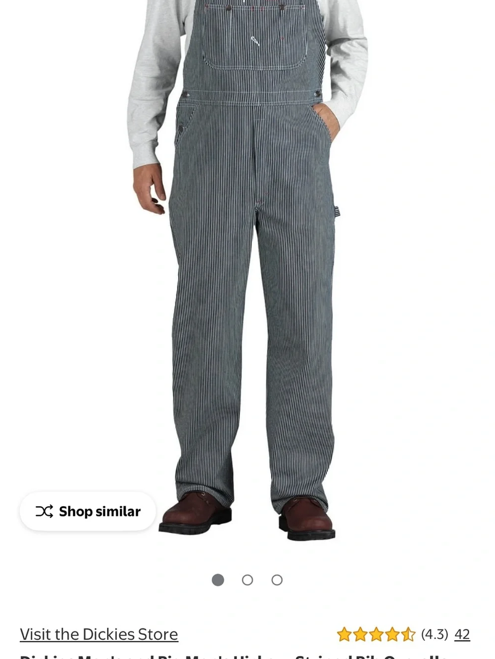 Dickies Grey Pinstripe Work Overalls